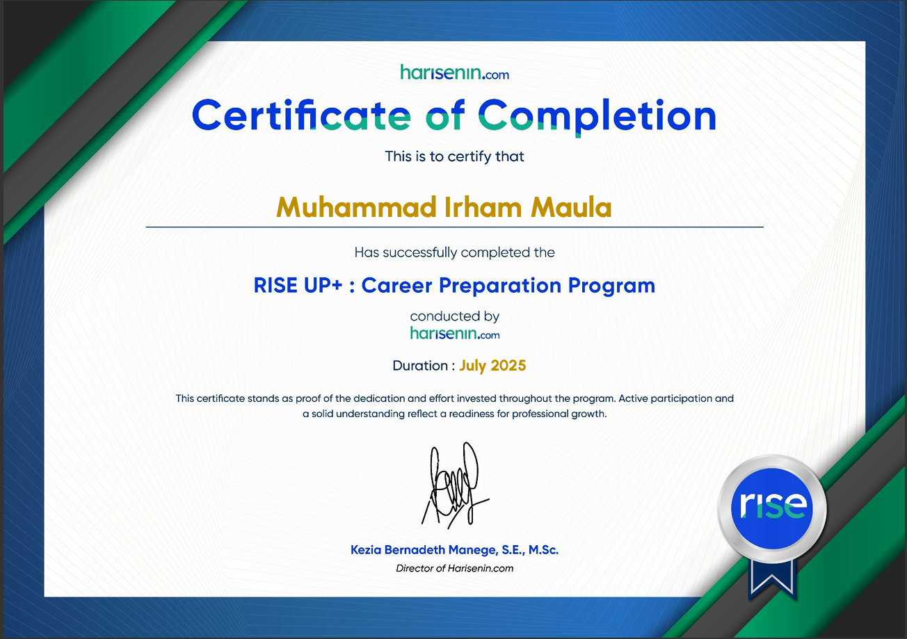 Certificate of Completion: Career Preparation Program (Rise UP+)